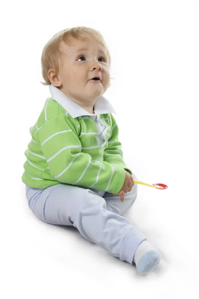 Портрет маленької дитини Ізольовані на білому . — стокове фото
