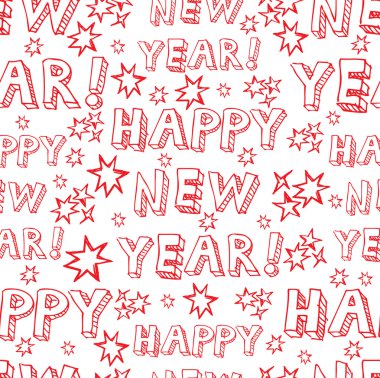 Seamless vector New Year pattern clipart