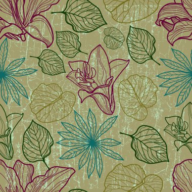 Floral botany pattern clipart