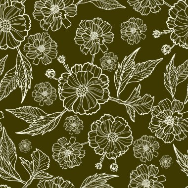 Floral botany pattern clipart