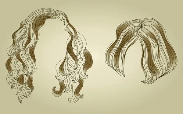 Set of hair styling for woman — Stock Vector