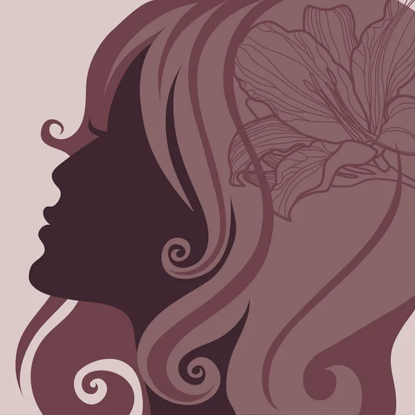 Векторна дівчина з красивим волоссям — стоковий вектор