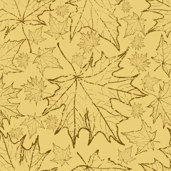 Бесшовный вектор гранж осенью листья фона. День благодарения — стоковый вектор