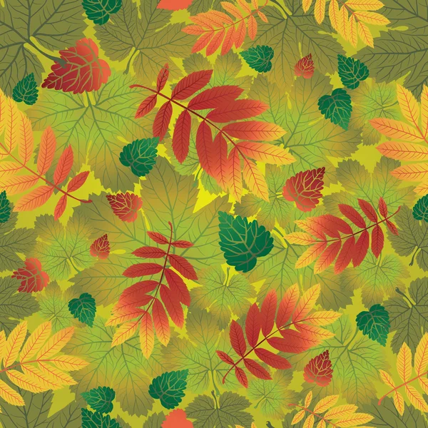 シームレスなベクター秋の葉の背景。感謝祭 — ストックベクタ