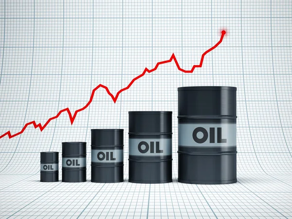 Rising oil barrel — Stock Photo, Image