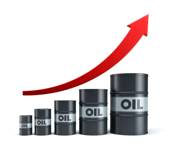 Rising oil barrel — Stock Photo, Image