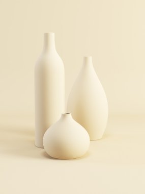 Set of ceramic vases clipart