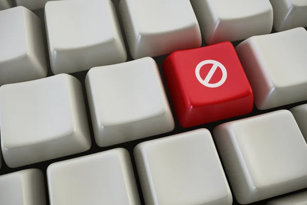 禁止ボタンとキーボード — ストック写真