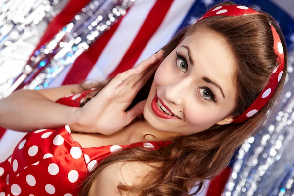 섹시 한 애국적인 미국인 소녀 — 스톡 사진