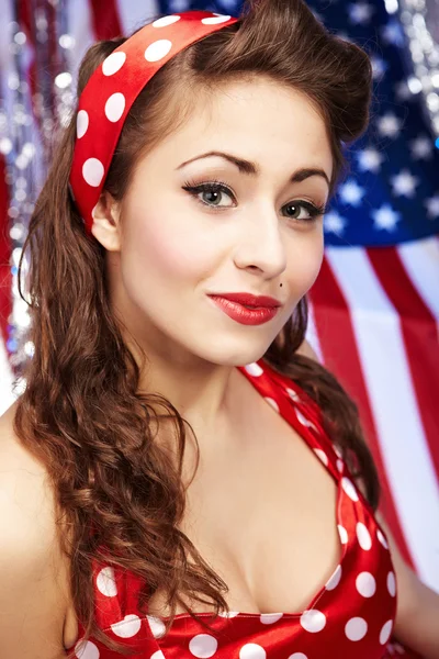 Sexy Patriotic American Girl — Stock Photo, Image
