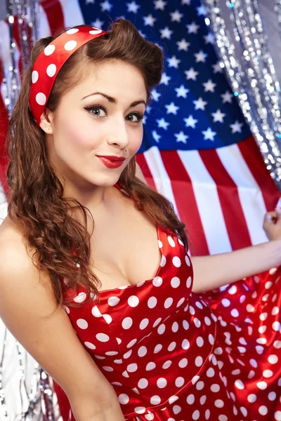 Sexy patriótica americana chica — Foto de Stock