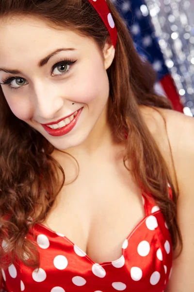 섹시 한 애국적인 미국인 소녀 — 스톡 사진
