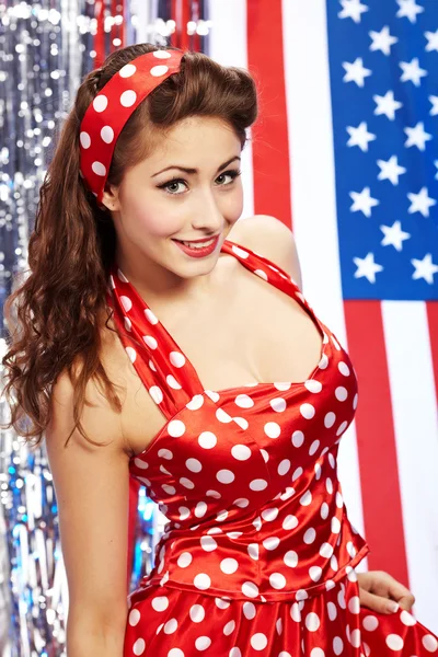 Sexy patriottische Amerikaanse meisje — Stockfoto