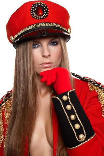 Sexy Model trägt Glamour-Uniform — Stockfoto