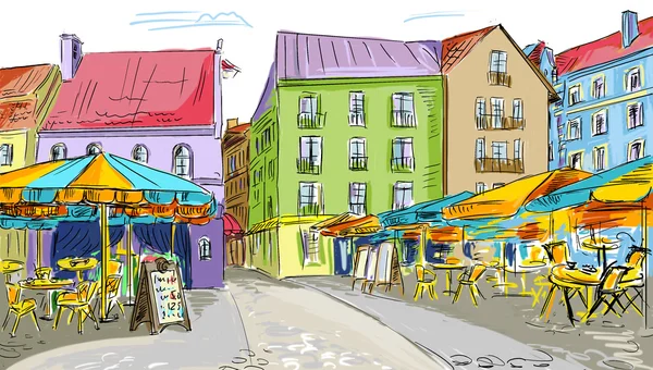 Illustration zur Altstadt — Stockfoto