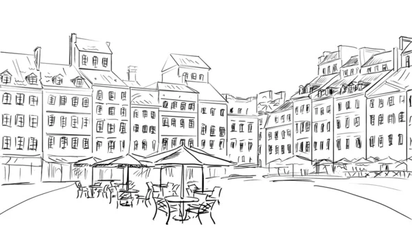 Abbildung zur Altstadt - Skizze — Stockfoto