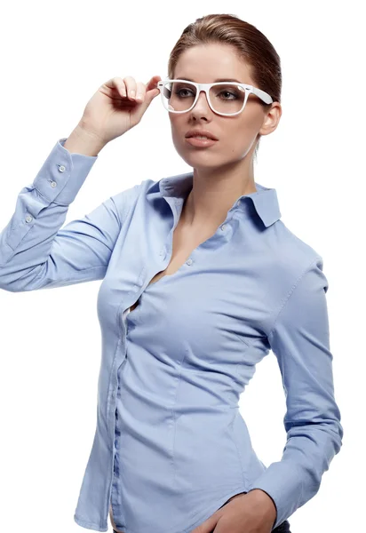 Mulher de negócios em óculos — Fotografia de Stock