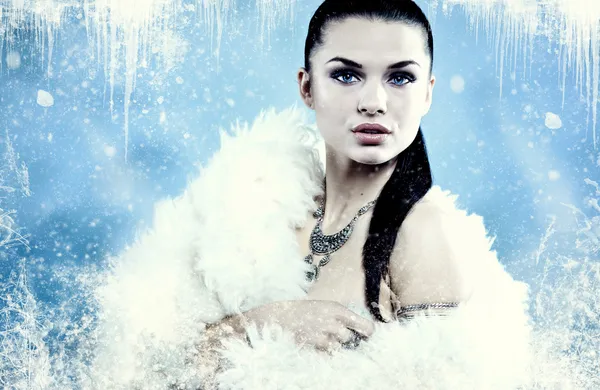 Winter portret queen — Stockfoto