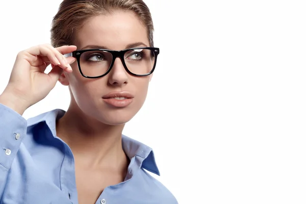 Portrait of pretty young business woman smiling — Stock Photo, Image