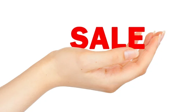 Prodej na ženské ruce — Stock fotografie