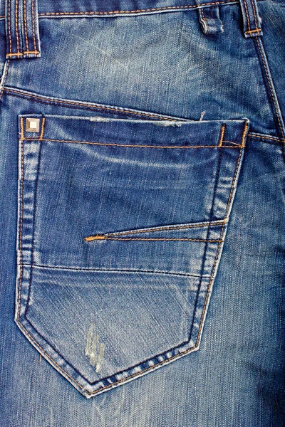 Fragment of jeans with pocket. — Stock Photo, Image