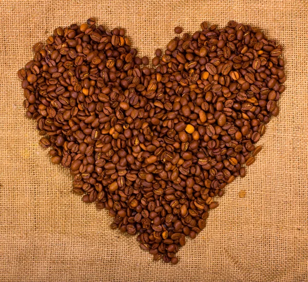 stock image Heart shape created with coffee beans