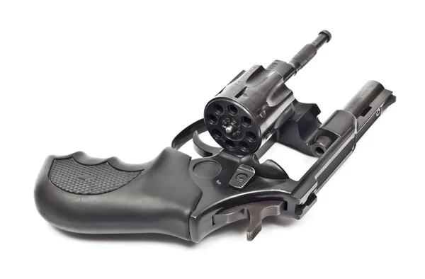 Černá revolver zbraň — Stock fotografie