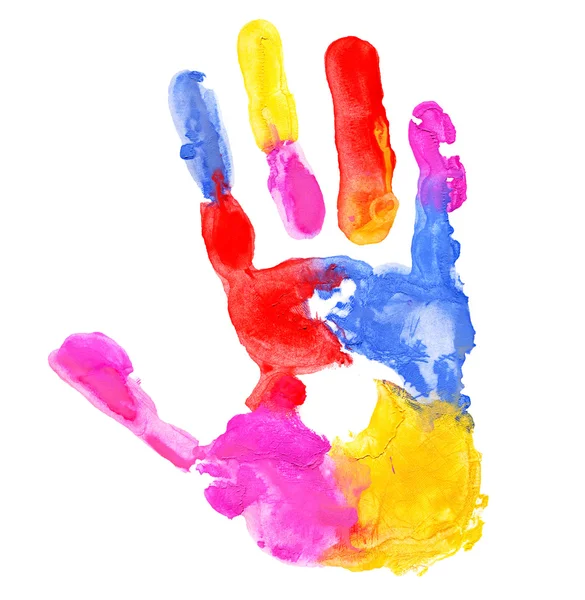 Χρωματισμένα χέρι εκτύπωσης — Φωτογραφία Αρχείου