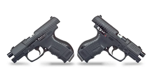 Zwei schwarze Pistolen — Stockfoto