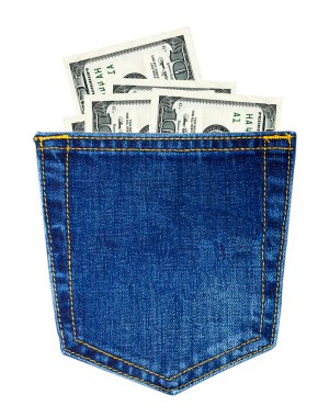 Jeans with money clipart