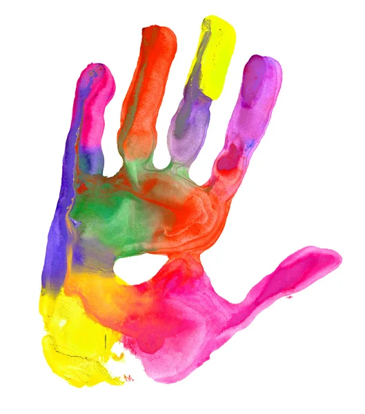 Κοντινό πλάνο χρωματισμένα χέρι εκτύπωση — Φωτογραφία Αρχείου