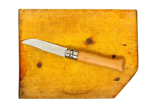 Кухонний ніж на рубаній дошці — стокове фото