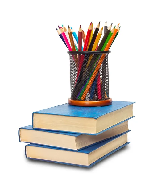 Livro e lápis — Fotografia de Stock