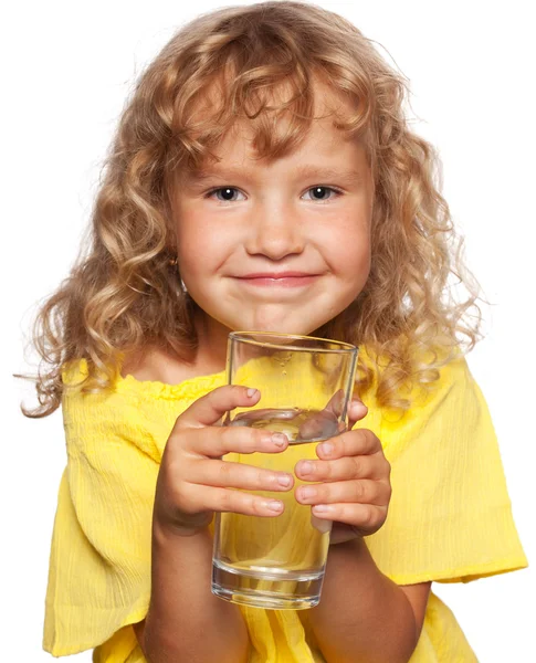 Child with a glass of water — Stock Photo, Image