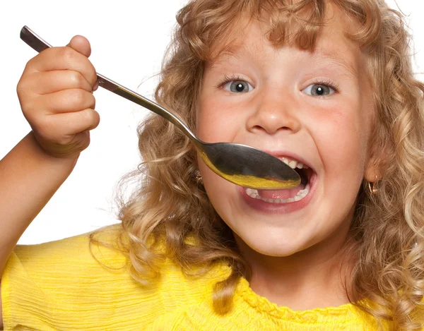 Child with spoon — Stock Photo, Image
