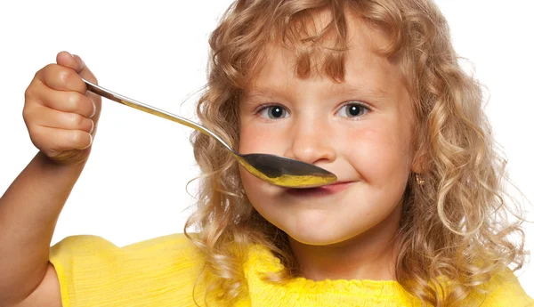 Child with spoon — Stock Photo, Image