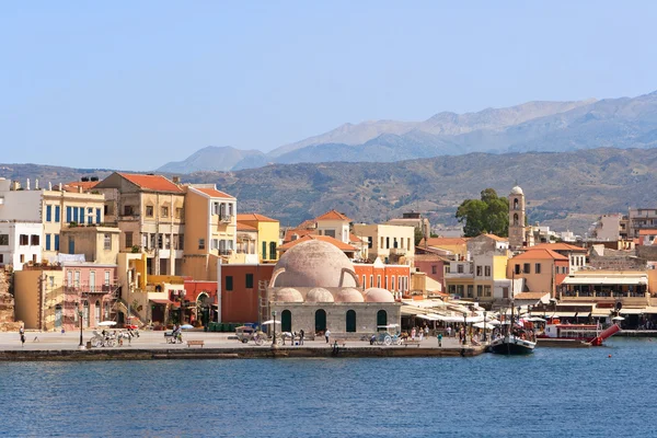 Hamnen i chania. Kreta, Grekland — Stockfoto