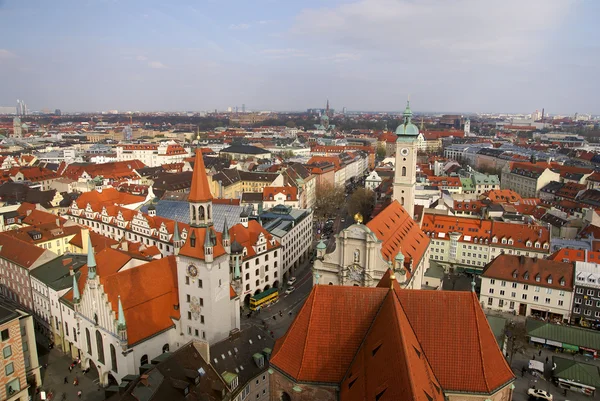 Münih, Almanya eski şehrin havadan görünümü — Stok fotoğraf