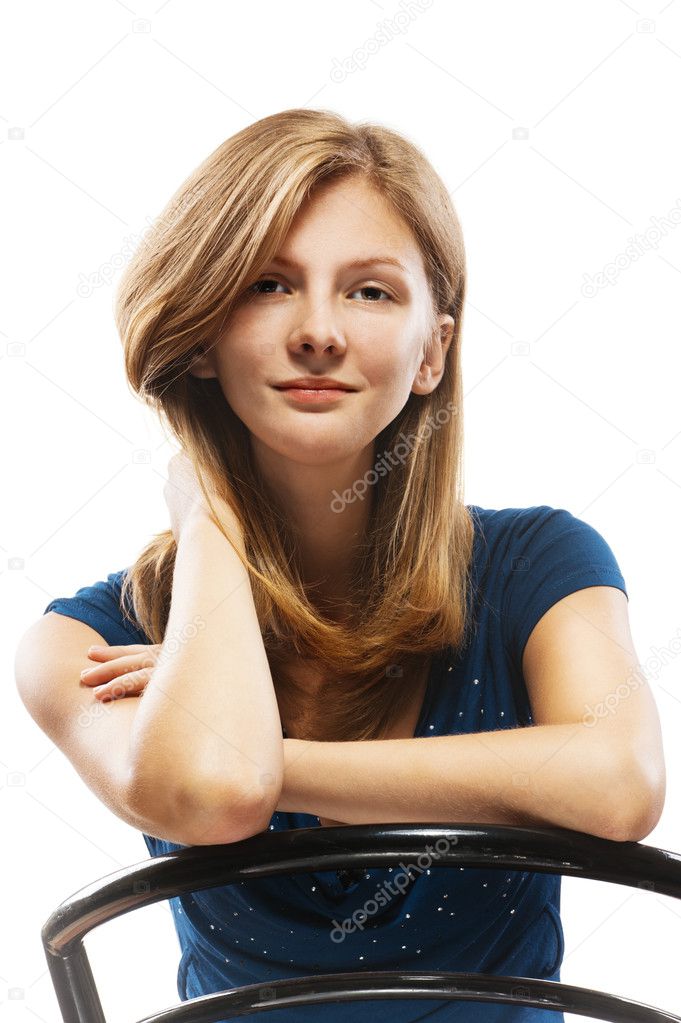 Young woman sitting chair