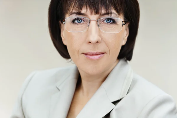 Woman aged glasses — Stock Photo, Image