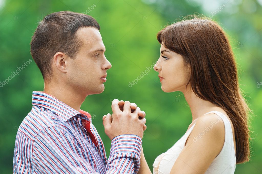 Romantic Couple Looking At Each Other Background, Profile Pictures