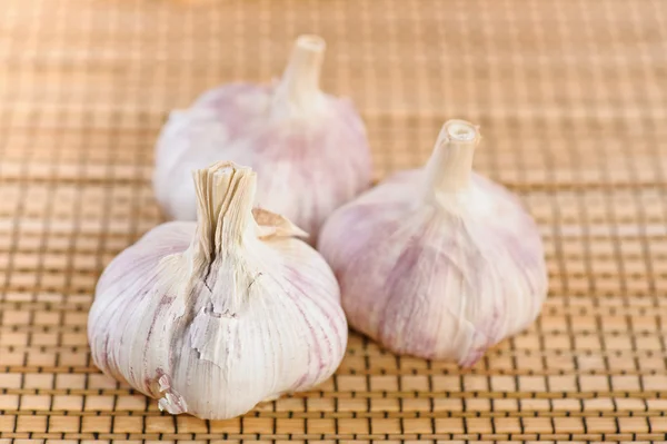 stock image Closeup three cloves garlic