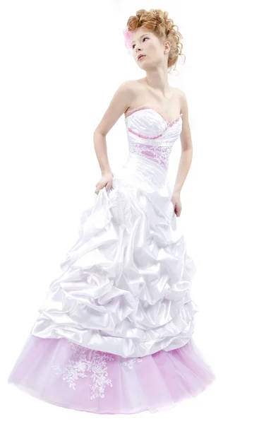 Gyönyörű lány esküvői ruha — Stock Fotó