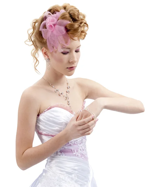 Beautiful girl in wedding dress Stock Image