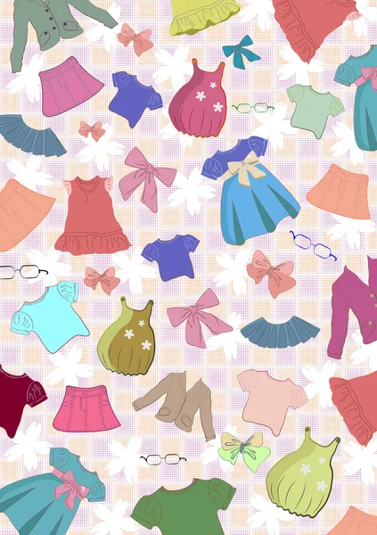 Olika barnets kläder bakgrund — Stockfoto