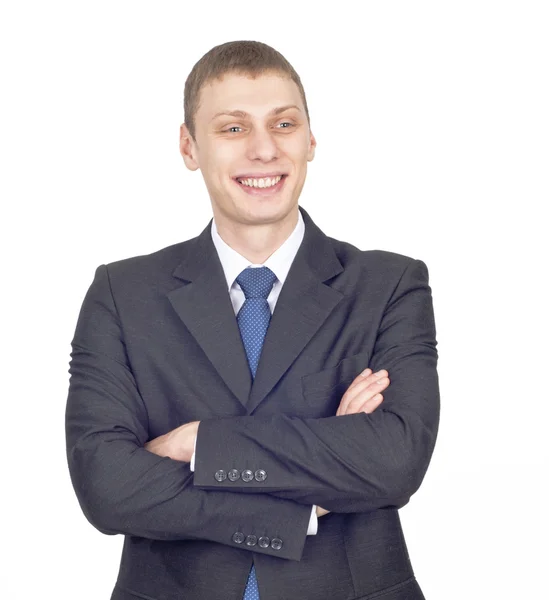 Portrait d'un jeune homme d'affaires souriant et beau — Photo