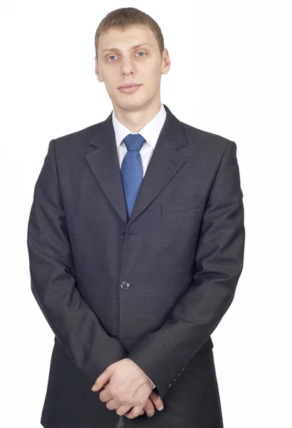 Portré, fiatal, magas, jóképű üzletember — Stock Fotó