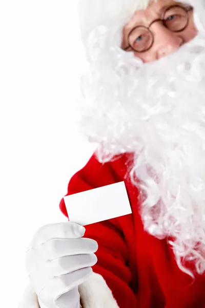 Άγιος Βασίλης με μια επαγγελματική κάρτα — Φωτογραφία Αρχείου