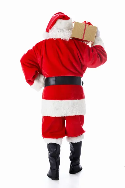 Papai Noel com um presente — Fotografia de Stock