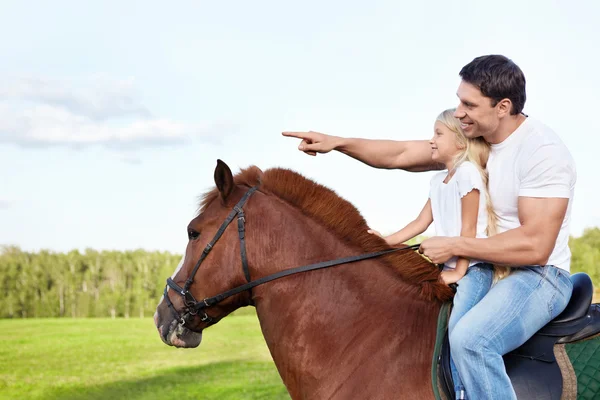 On a horse — Stock Photo, Image